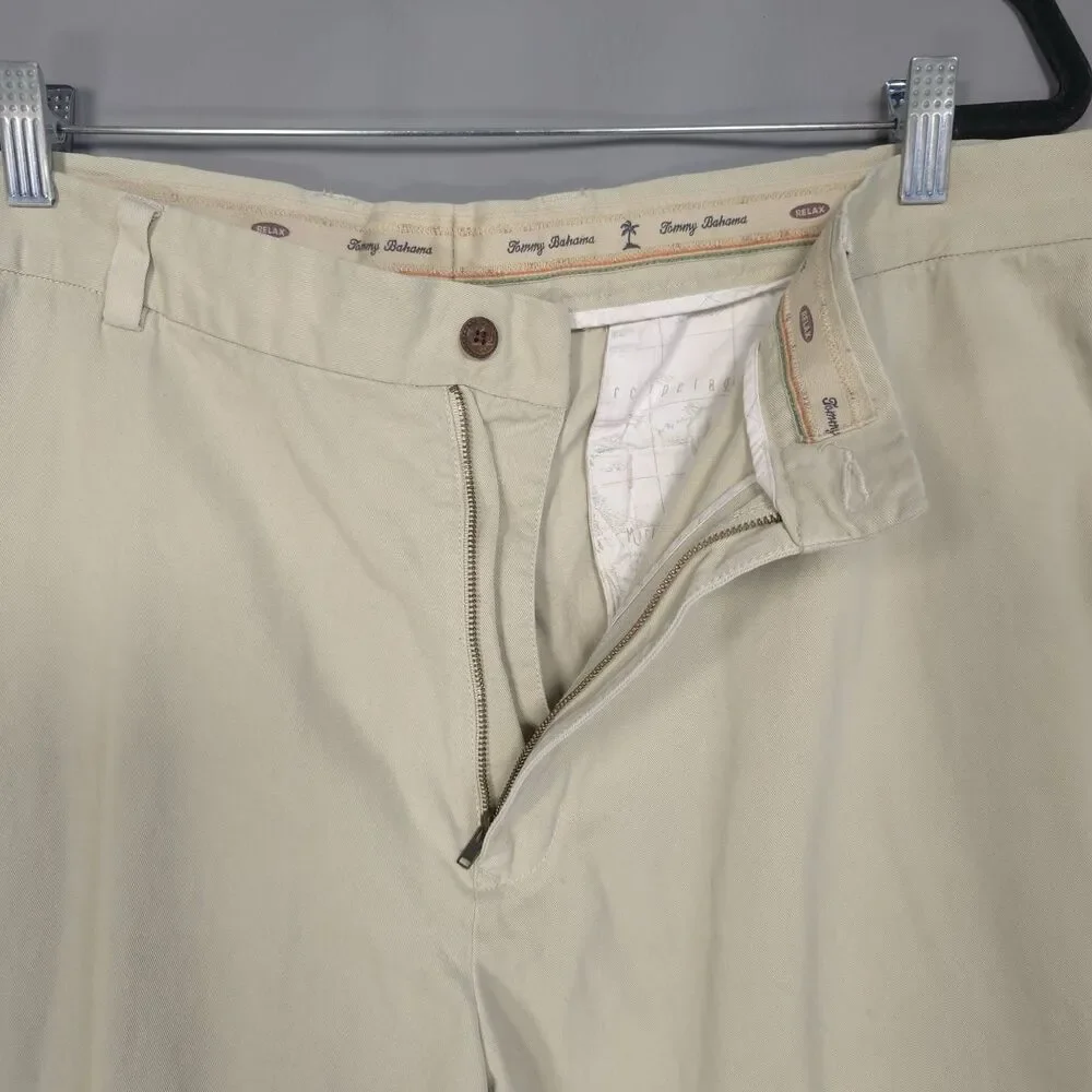 TOMMY BAHAMA Vintage Pants 40x31 Tencel‎ Cotton Slacks HONG KONG MADE